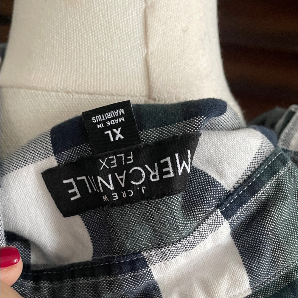 Mercantile J Crew Men's Green and White Plaid Shirt XL - Picture 10 of 10